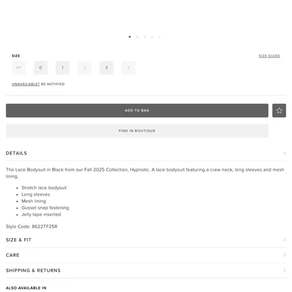 Zimmermann Black Lace Bodysuit New w/tags - Picture 5 of 5